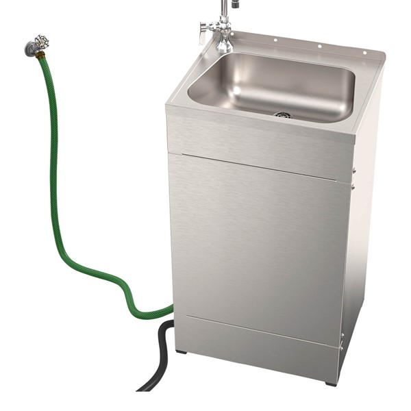 Eco Portable Wash-Ware Stainless Steel Portable Sink w/ Hose Connection